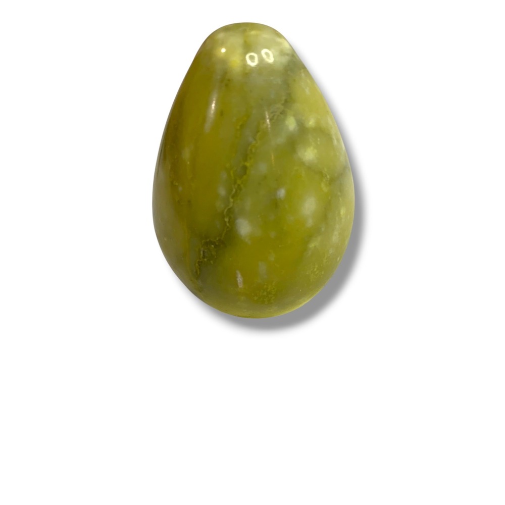 Green Yellow Marble Decorative Pear Fruit Alabaster Vintage 3.2 x 2.3"